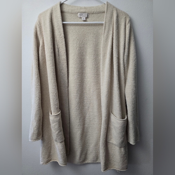 Barefoot Dreams Cozy Chic Lite Cardigan Bisque Size Medium - Picture 11 of 12